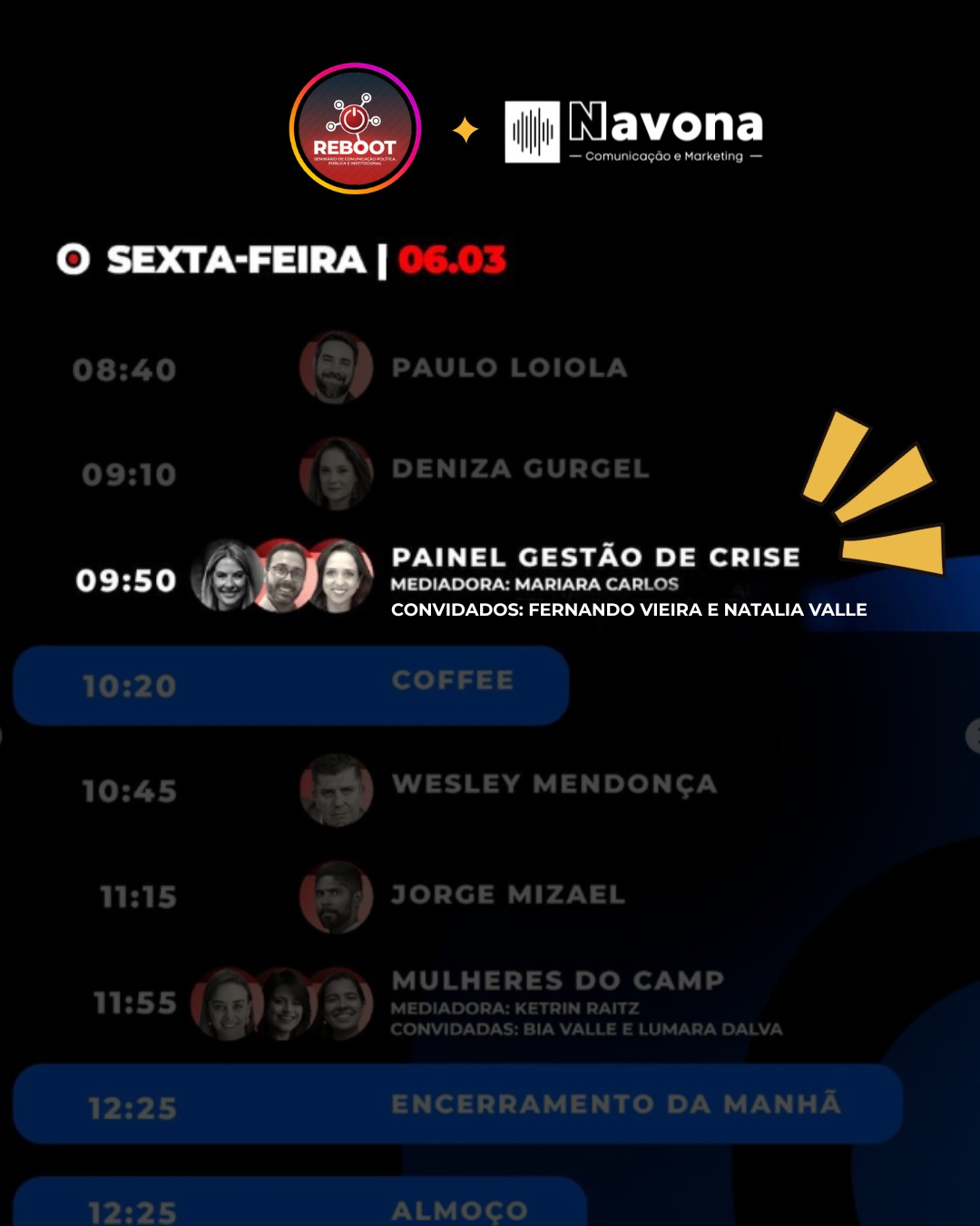 É amanhã! Nesta sexta-feira (06), nossa CEO, Natalia Valle, participa do @seminarioreboot em um painel dedicado a um dos temas que domina com autoridade, gestão de crise.

🎯 Experiência prática, estratégia e tomada de decisão sob pressão no centro do debate.

Acompanhe tudo por aqui, que depois a gente conta como foi.