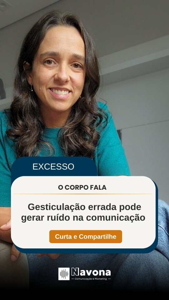 Todo mundo adora criticar quem se comunica “de menos”, mas quase ninguém lembra que o exagero também pode arruinar a sua comunicação.

Gestos duros, repetitivos, gigantes, agressivos ou até constrangedores. Tudo isso desvia a atenção, passa uma impressão errada e derruba sua credibilidade.

No fim, comunicação ruim não é só sobre a falta dela, mas sobre o excesso também. Melhorar isso não é dom, é treinamento.

Se você quer aprender a equilibrar corpo, voz e mensagem, a Navona pode te ajudar a comunicar com clareza, controle e autoridade.

Só vem. 🔥✋👀